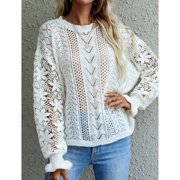 Knit Crochet Sweater - Picture 3 of 8